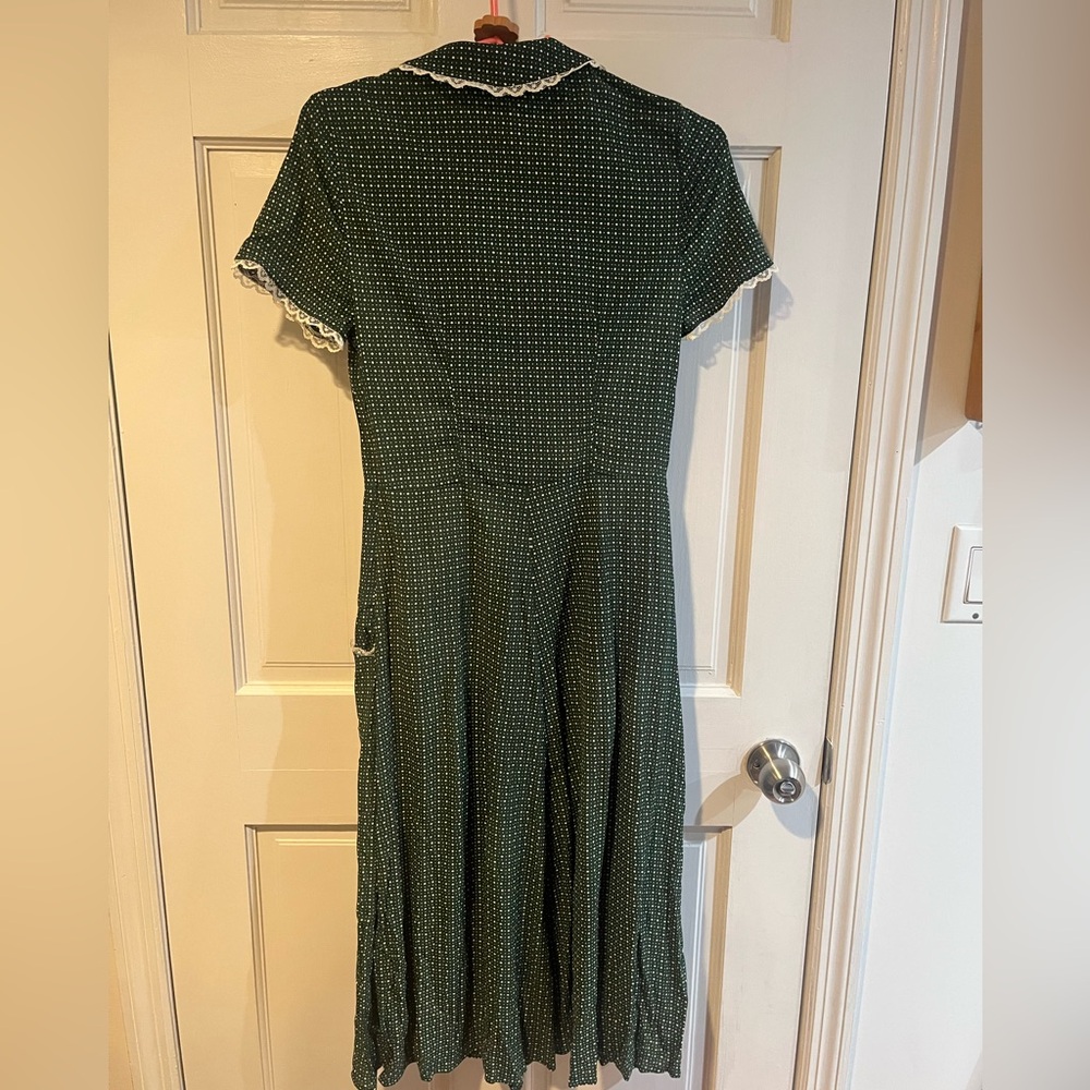 Christy Dawn Green Dot Lace-Trim Cotton Dress - Picture 11 of 11